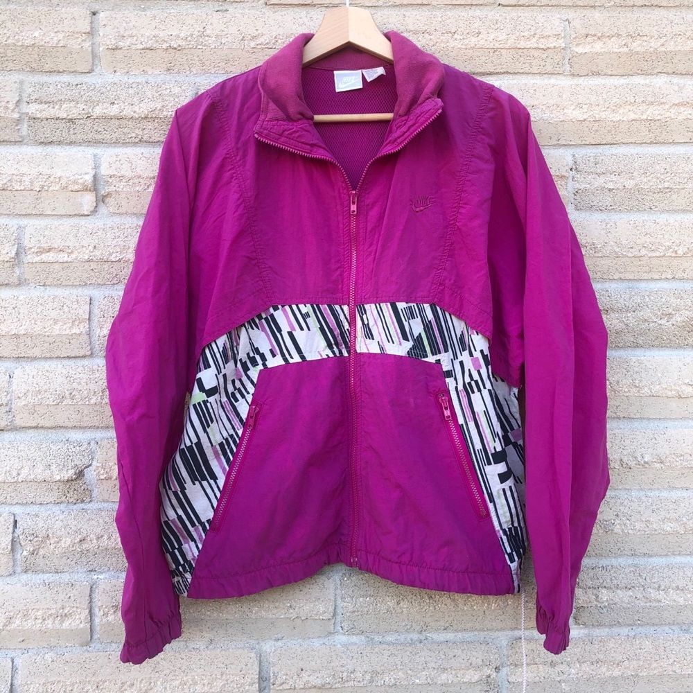 Vintage 90s Nike hot pink windbreaker jacket